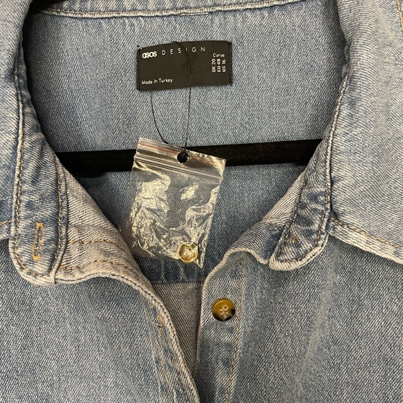 ASOS Oversized Curve Mid Wash Denim Shirt/Jacket size 16 NWOT - Picture 6 of 7